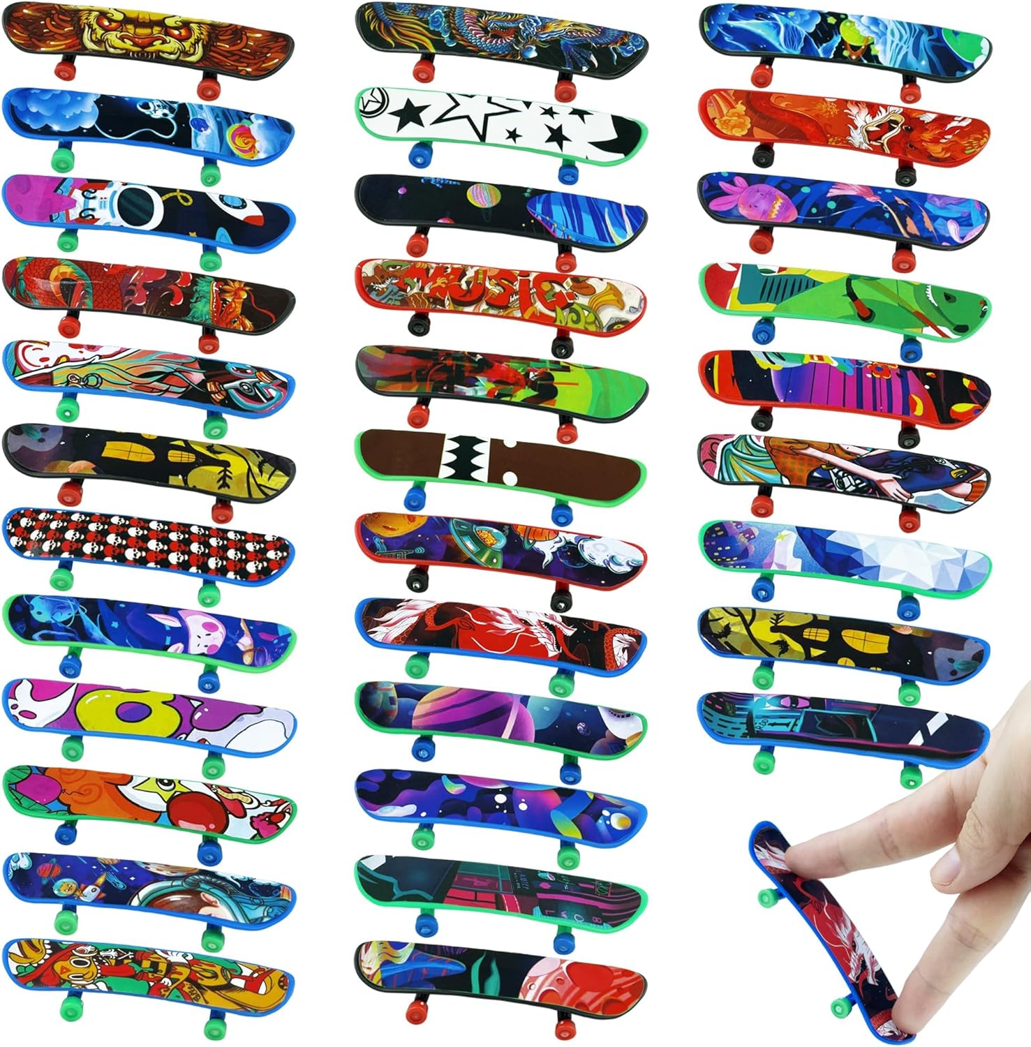 XIPEGPA 100 PCS Mini Finger Skateboards Finger Skateboard Toys for Birthday Party Favors Gift Props Decoration